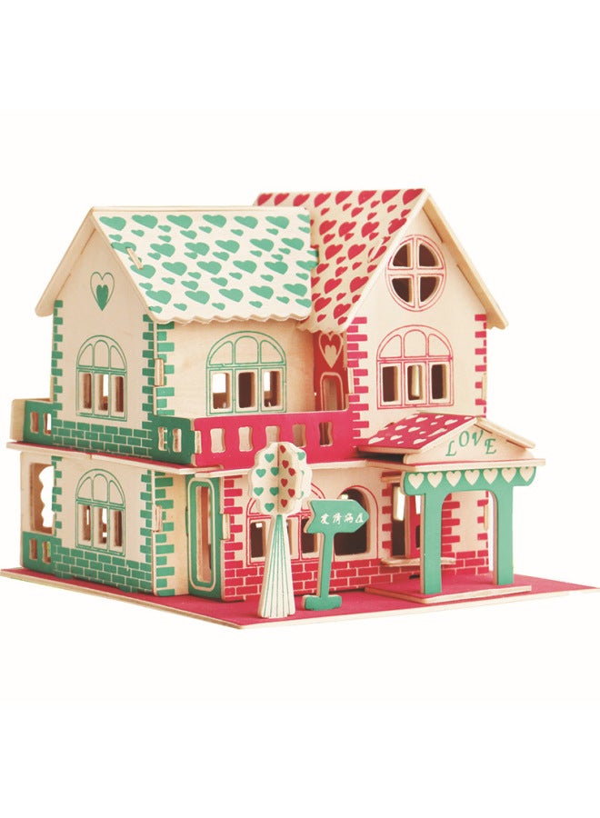 Creative Early Education Jigsaw Puzzle Children's Puzzle Classical Architectural Simulation Wooden Jigsaw Puzzle Can Be Sent On Behalf-Color:Vintage Villa - Image 2