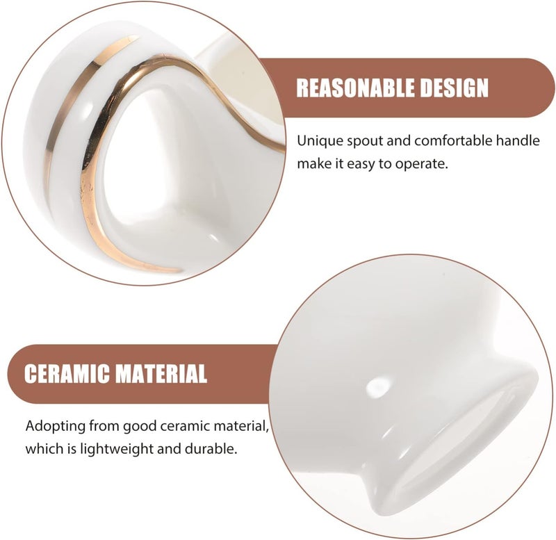 Gravy Bowl Ceramic Gravy Boat Sauce Jug: Gravy Bowl Sauce Dipping Bowl Porcelain Appetizer Dessert Plate for Salad Soy BBQ Sauce White Creamer Container - Image 5