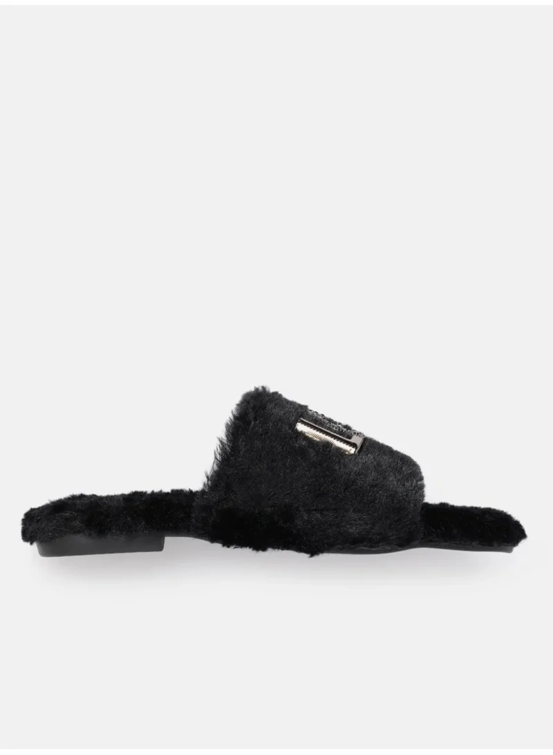 ZORIWORLD BUTTERLOVE BLACK Butterlove Chic Indoor Slipper Slides Soft Vegan Fur & Lightweight Cushioned Sole with Love Design for Women | Best Price UAE