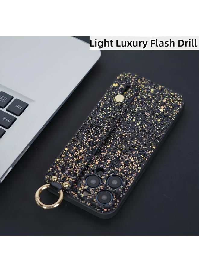 اس-توب جراب لهاتف iPhone 11 Pro Max مزود بحامل سوار معصم من الألماس اللامع - Image 4