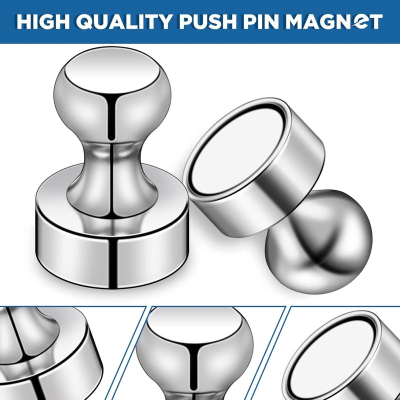 LOVIMAG 30 PCS Metal Magnetic Push Pin Magnets - Practical Fridge, Whiteboard, Office & Map Magnets - Image 5