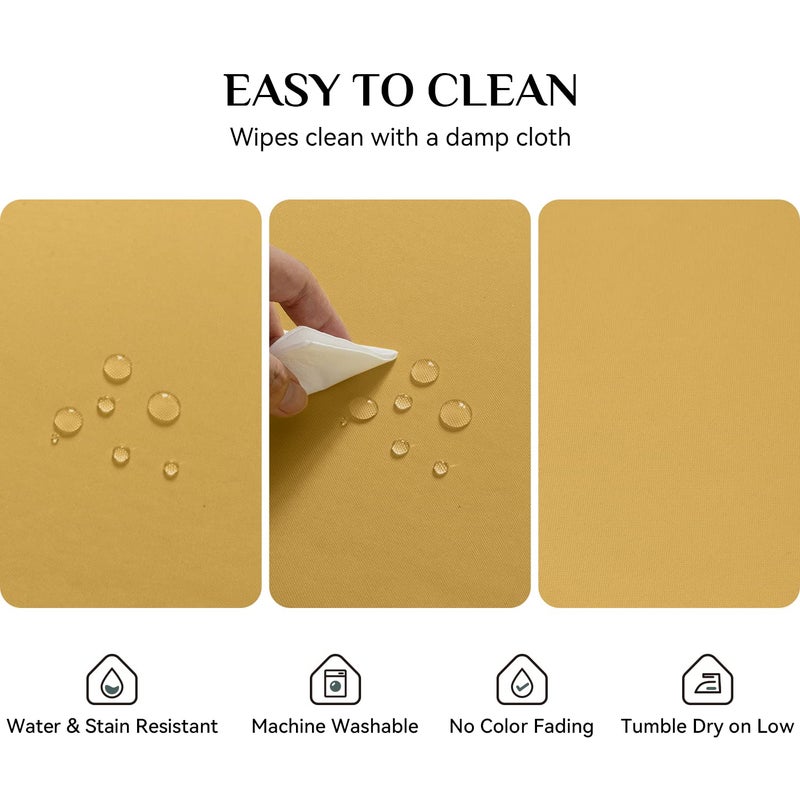 Softalker Rectangle Tablecloth  Waterproof & Stain Resistant Table Cloths Wrinkle Free Fabric Washable 210GSM Polyester Table Cover for Dining/Party/Outdoor - 60 x 102 inch Gold - Image 4