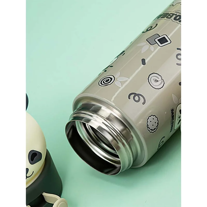 LITTLE SURPRISE BOX Little Surprise Box, Grey Panda Head Stainless Steel Thermos Water Bottle, 350ml