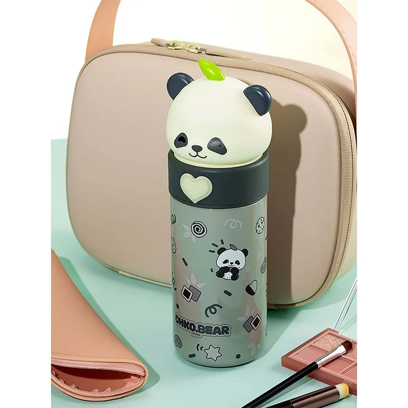 LITTLE SURPRISE BOX Little Surprise Box, Grey Panda Head Stainless Steel Thermos Water Bottle, 350ml