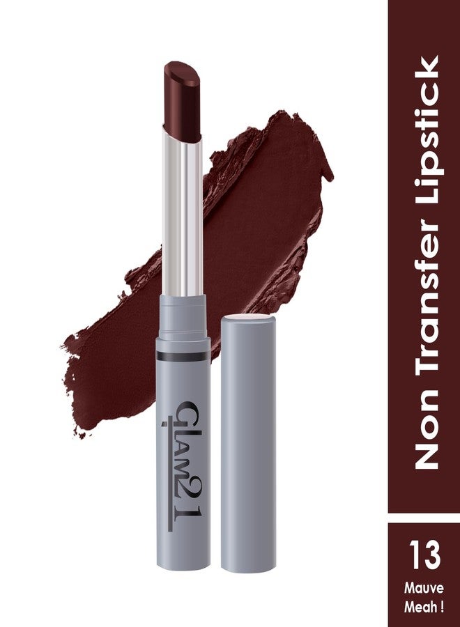 جلام 21 أحمر شفاه جلام 21 طويل الأمد لا يترك أثراً | تركيبة كريمية مطفية | مقاوم للتلطخ | لون شفاه عالي الوضوح - 2 غرام | موف ميا-13 - Image 2