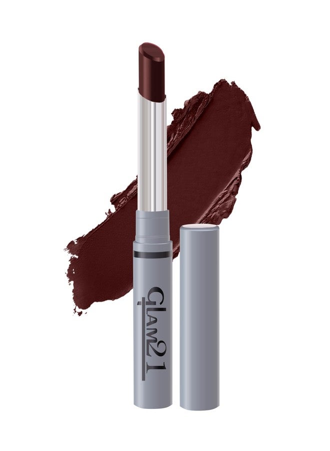 جلام 21 أحمر شفاه جلام 21 طويل الأمد لا يترك أثراً | تركيبة كريمية مطفية | مقاوم للتلطخ | لون شفاه عالي الوضوح - 2 غرام | موف ميا-13 - Image 1