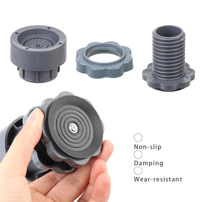 Gokich Gokich Washing Machine Vibration Pads Height Adjustable Anti Vibration Pads for Front Top Load Washing Machine Support Feet 4 x washing machine vibration pads  - Image 2