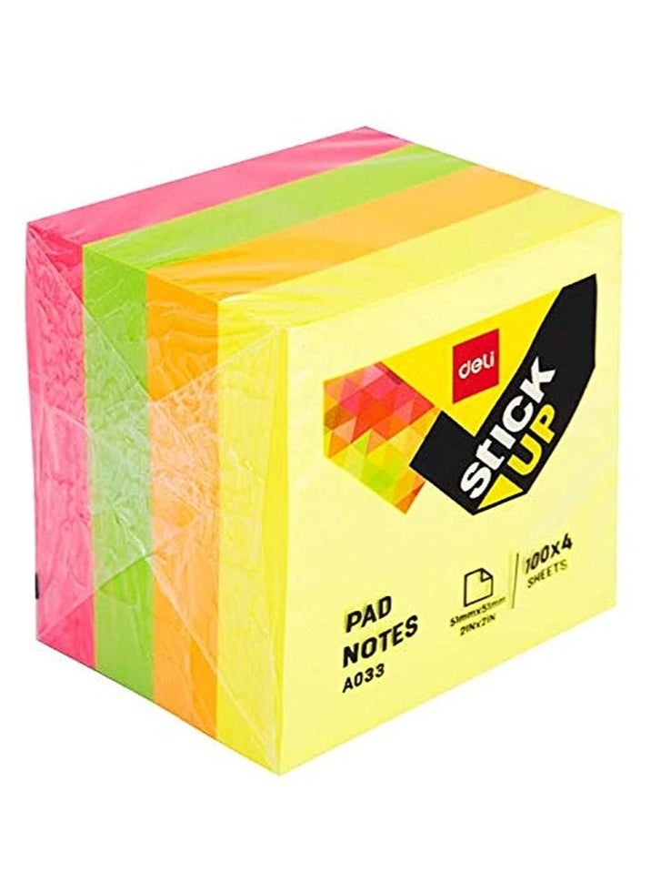 Deli - 4-Pack Multi Colour Sticky Notes 2x2 Inch Size - Image 1