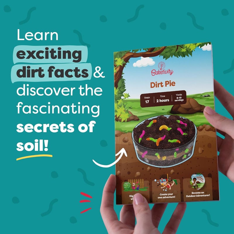 Baketivity Dirt Pie Kids Baking Kit | Delicious Chocolate Cake Kids Baking Set for Girls & Boys | Baking Set for Kids with Pre-Measured Ingredients | Perfect Family Gifts for Cooking Lovers Ages 6-12 - Image 5