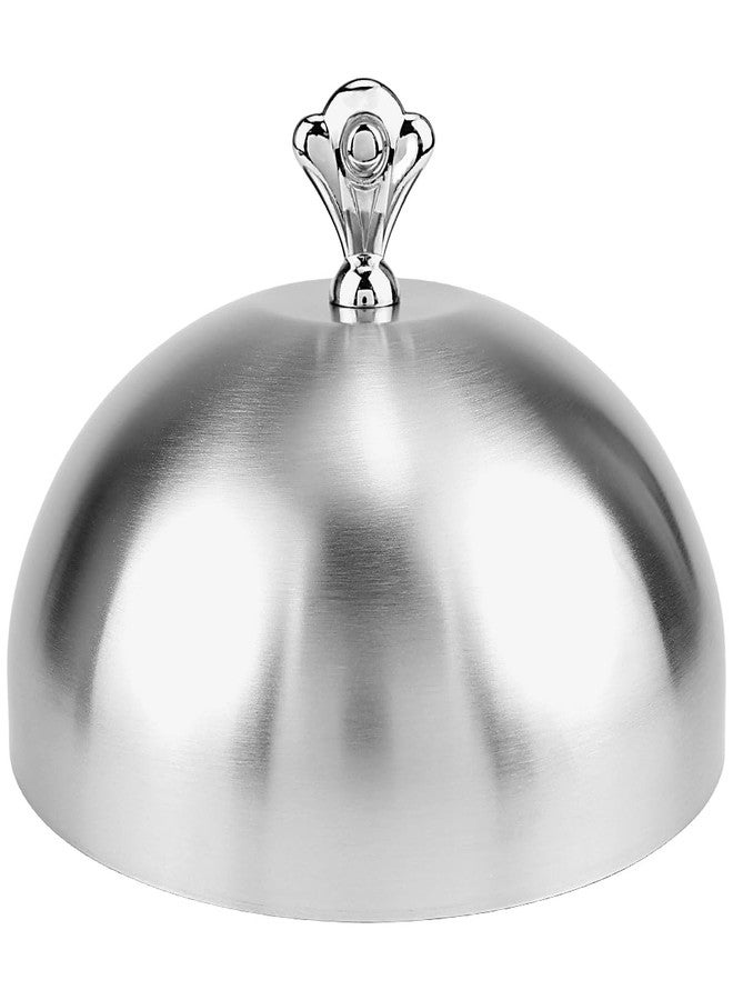 DOERDO DD Stainless Steel Food Dome Cover 9.5 Inch Cheese Melting Dome Cover Serving Plate Dish Dome for Dessert, Silver - Image 1