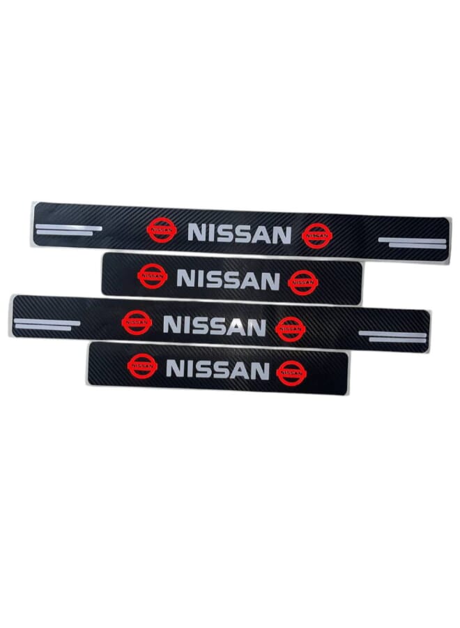 Carbon Fiber Door Sill Protector Strip with Nissan Logo - Scratch Resistant - Easy to Install - Suitable for All Nissan Cars - Image 1