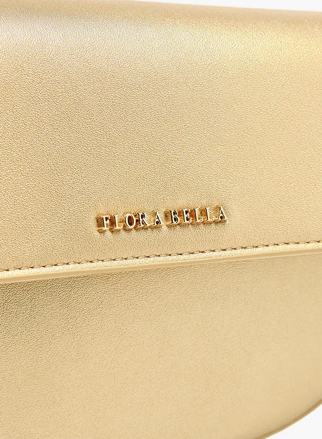 Flora Bella By Shoexpress Solid Crossbody Bag with Detachable Strap and Flap Closure