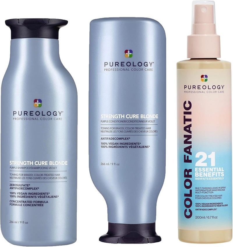 Pureology Strength Cure Blonde Shampoo Conditioner Color Fanatic MultiTasking LeaveIn Spray