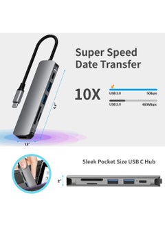 Rock Pow USB C Hub HDMI dapter for MacBook Pro/Air Swith and Other Type C Devices USBC Digital AV Multiport (6 in 1 Dongle with Ports of Typec USB 3.0/4K HDMI/SD/TF Card Reader) Type-c Multi Docking  - Image 3