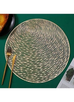 Royalkart Royalkart Round Dining Table Mat - Cutwork Design Placemats Set of 6 (Golden)  - Image 5