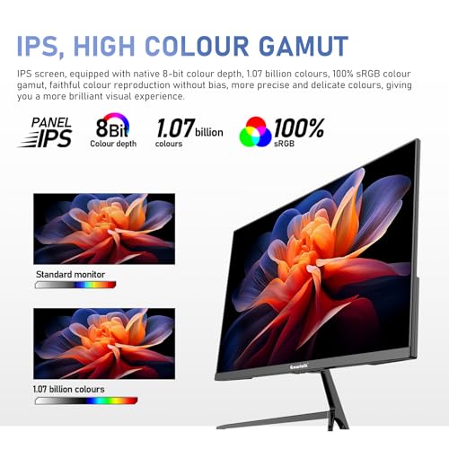Gawfolk 27 inch IPS 2K QHD (2560×1440) Computer Monitor 75Hz Gaming PC Screen, 1ms，Adaptive Sync,100% sRGB, 1.07 Billion Colours,Built-in Speaker，Display 1.4、Port HDMI2.0, Black - Image 3