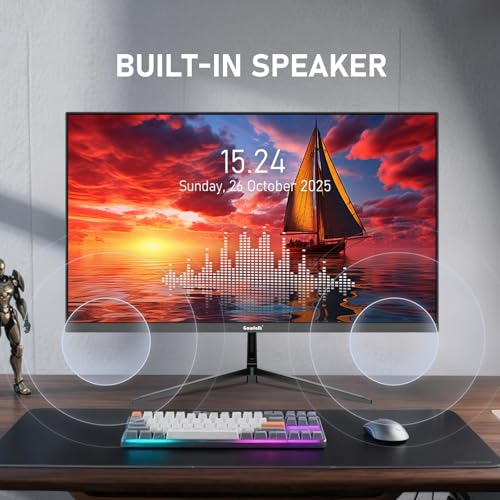 Gawfolk 27 inch IPS 2K QHD (2560×1440) Computer Monitor 75Hz Gaming PC Screen, 1ms，Adaptive Sync,100% sRGB, 1.07 Billion Colours,Built-in Speaker，Display 1.4、Port HDMI2.0, Black - Image 4
