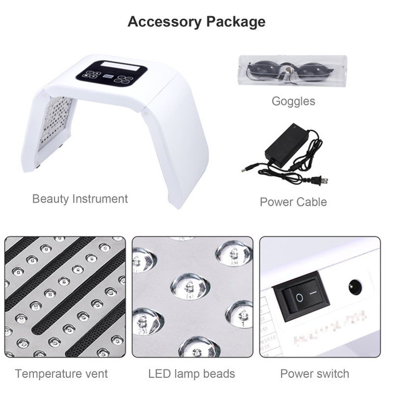 Foldable Beauty Instrument: 7 Nano-Technology Light Waves - High-Precision Photodynamic Lamp Beads Spectrometer for Home, Beauty Salon, Dermatology Use - Image 4