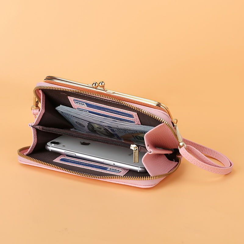 Multifunctional Solid Color PU Leather Wallet, RFID Blocking Design Portable Daily Storage Purse for Cards Cash Coin Business Use - Image 2