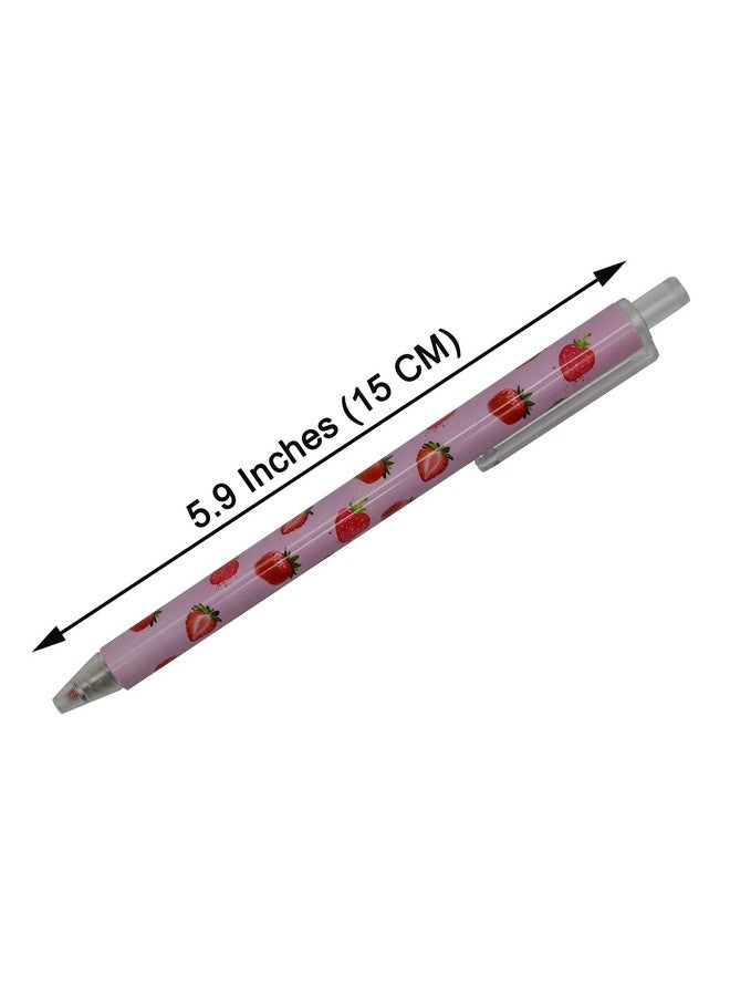 Maydahui 36 PCS Strawberry Gel Pens Cute Fruit Pen Retractable Printing Pen Black Ink for Girls School Party - Image 2