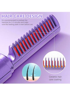 SUPREMIUM Hair Straightener Brush Mini Straightener 2-in-1 Straightening Brush | Portable Wireless Hair Straightener with 3 Adjustable Temperatures | Ceramic Beard Straightener Comb | Travel-Friendly  - Image 4