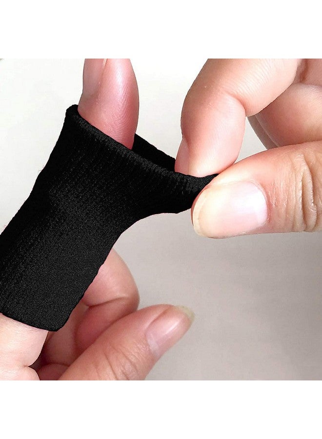 serveuttam 10 pieces Summer Finger Sleeves Sport Elastic Arthritis Trigger Braces Knuckle Compression Protector Prevent Calluses (Black) - Image 3