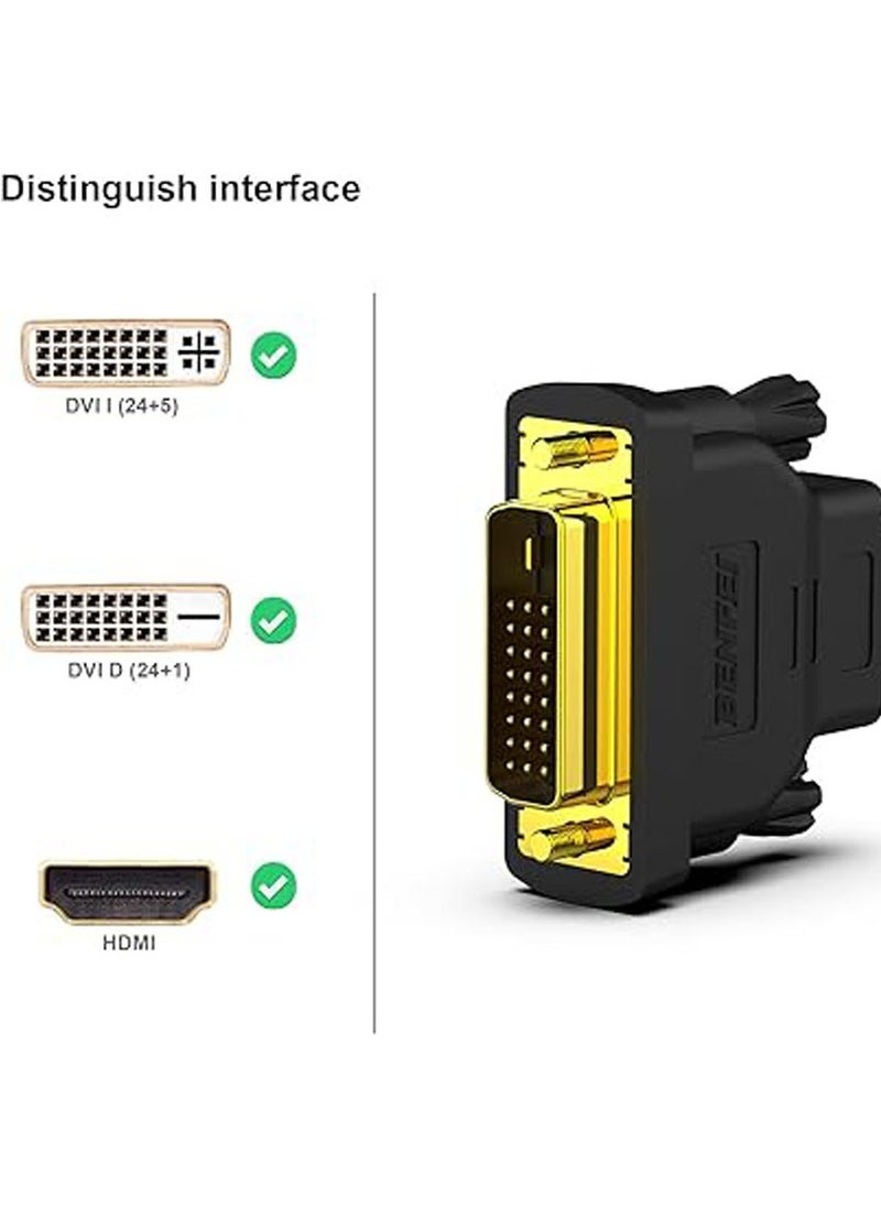جنرال محول DVI إلى HDMI، 2 قطعة محولات ثنائية الاتجاه HDMI إلى DVI-D مع موصلات مطلية بالذهب.  - Image 2