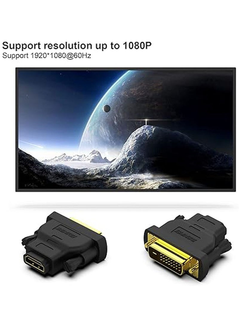 جنرال محول DVI إلى HDMI، 2 قطعة محولات ثنائية الاتجاه HDMI إلى DVI-D مع موصلات مطلية بالذهب.  - Image 4