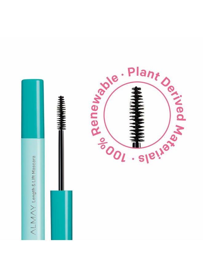 Almay مسكرة تطويل، حجم ورفع، مكياج عيون، مضادة للحساسية وخالية من العطور، 010 أسود داكن، 0.24 أونصة سائلة. - Image 4