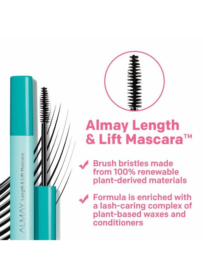 Almay مسكرة تطويل، حجم ورفع، مكياج عيون، مضادة للحساسية وخالية من العطور، 010 أسود داكن، 0.24 أونصة سائلة. - Image 3