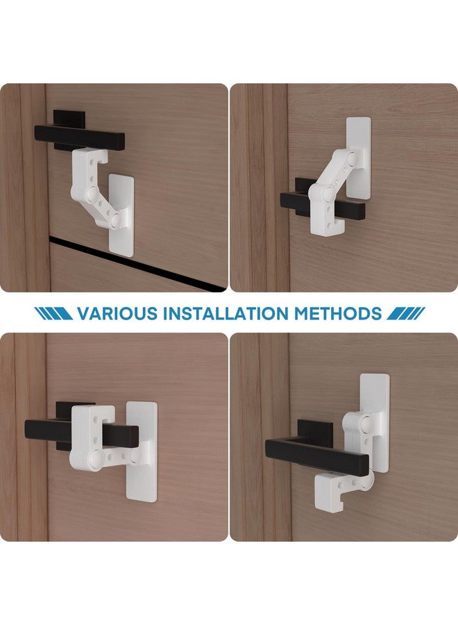 أف واي واي قفل مقبض باب FYY المقاوم للأطفال - عبوة من قطعتين من أقفال الأبواب المقاومة للأطفال، قفل مقبض الباب اللاصق 3M يمنع الأطفال الصغار من فتح الأبواب، أقفال خزانة قابلة للتعديل، منتجات سلامة الأطفال - Image 4