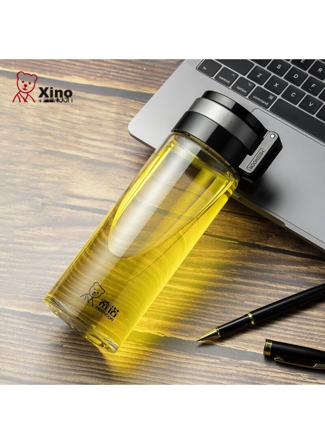 Heenoor Xino Single-layer Glass Cup, Large Capacity, Portable, With Handle, Sports Water Bottle For Men, Filtered Tea Cup, Xn-6075, 480ml - Image 2