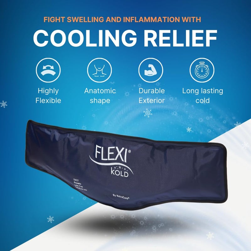 NatraCure FlexiKold Gel Neck Ice Pack (23" X 8" X 5") - Reusable Cold Pack Compress (Therapy for Pain, Injuries of Neck, Lower Back, Shoulder, wrap Around Knee, Foot, Thigh, Elbow) - A6301-COLD - Image 2