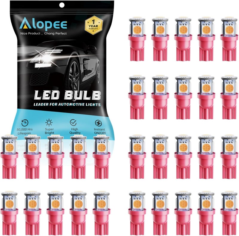 Alopee 30 Pack 194 Led Light Bulb Purple DC 12V 193 Led Bulb 5050 5SMD Replacement for T10 158 168 198 W5W 2825 Car License Plate Door Courtesy Step Lights - Image 1