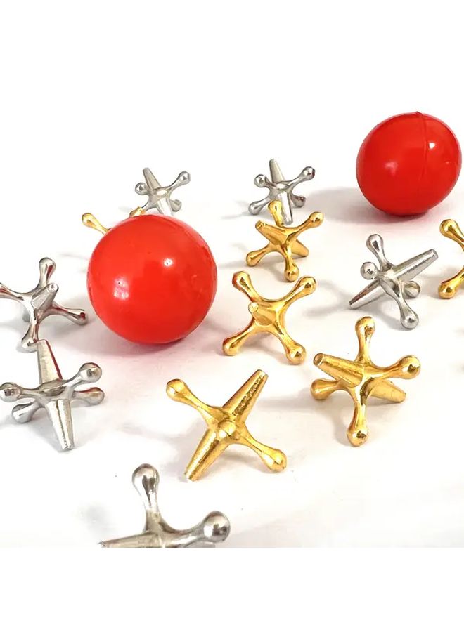 22PCS Vintage Metal Jacks Game Set Outdoor Play Tossing Catching Retro Toys - Image 5