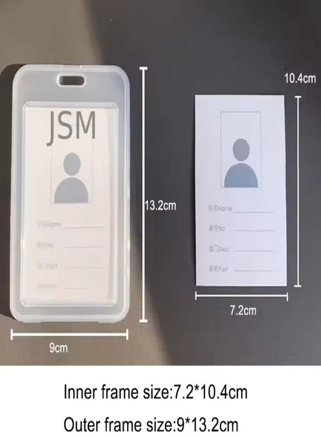 JSMSH Plastic ID Card Holder for Office and School use Locking Style (Pack of 5, Horizontal, Transparent) - Image 2