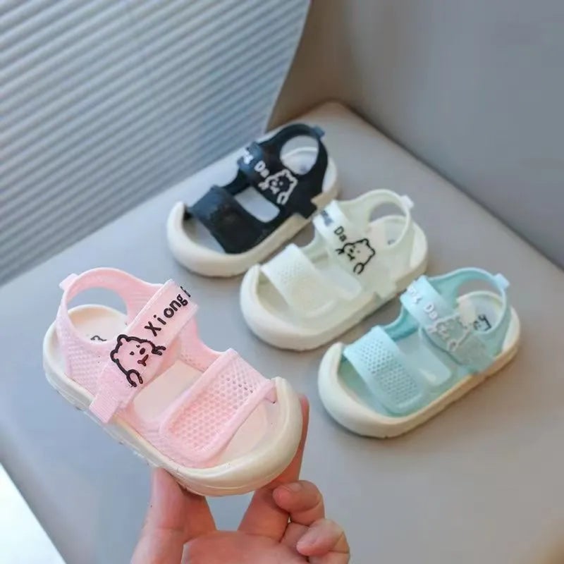 Toddler Sandals Size 20 Black Breathable Mesh - Soft-Soled Non-Slip Kids' Sandals for Toddler Summer Play - Image 3