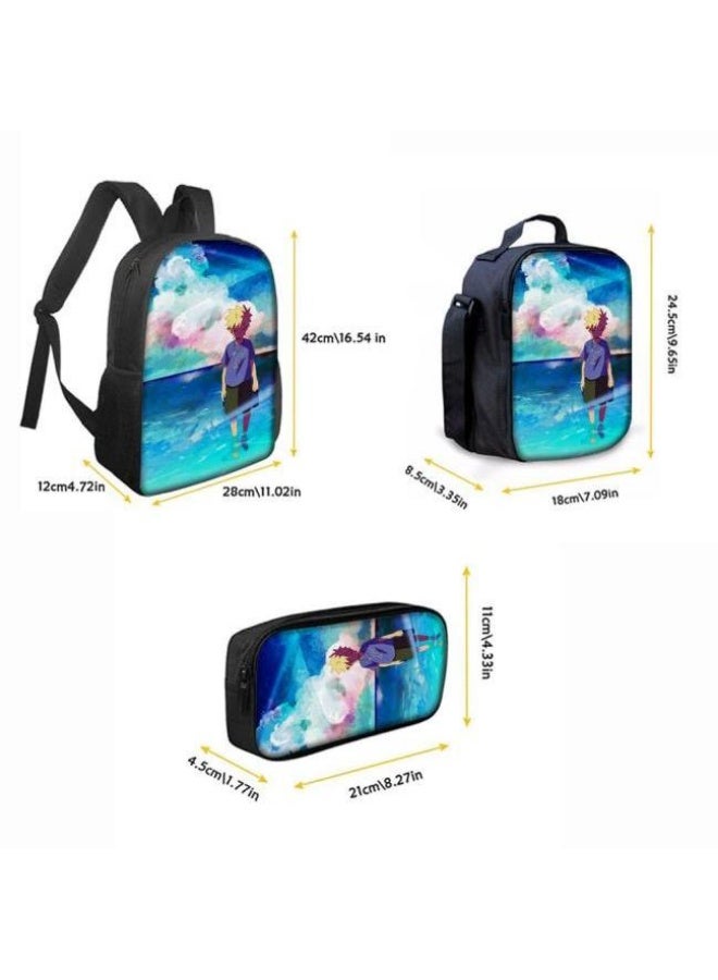 general Cartoon print backpack + handbag + pencil bag set, three-piece practical bag combination (available for students, children, friends outings, mountain climbing, etc.) - 48 - Image 3