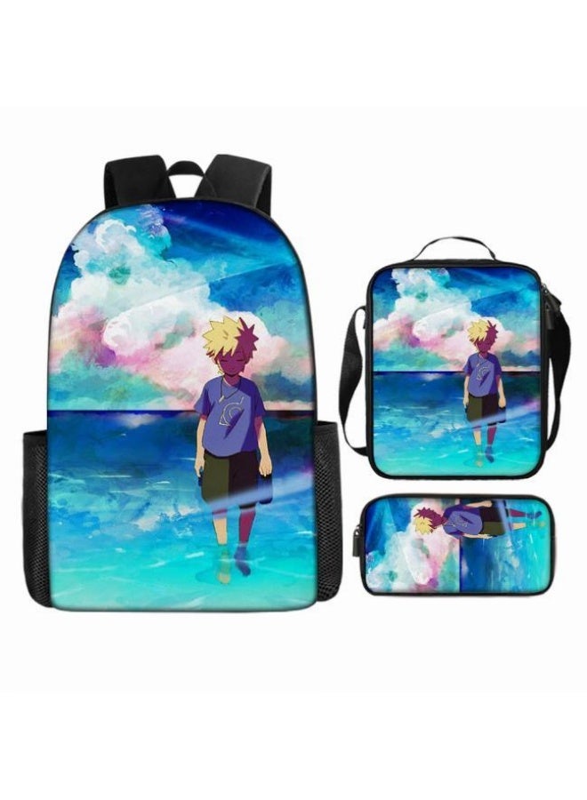general Cartoon print backpack + handbag + pencil bag set, three-piece practical bag combination (available for students, children, friends outings, mountain climbing, etc.) - 48 - Image 4