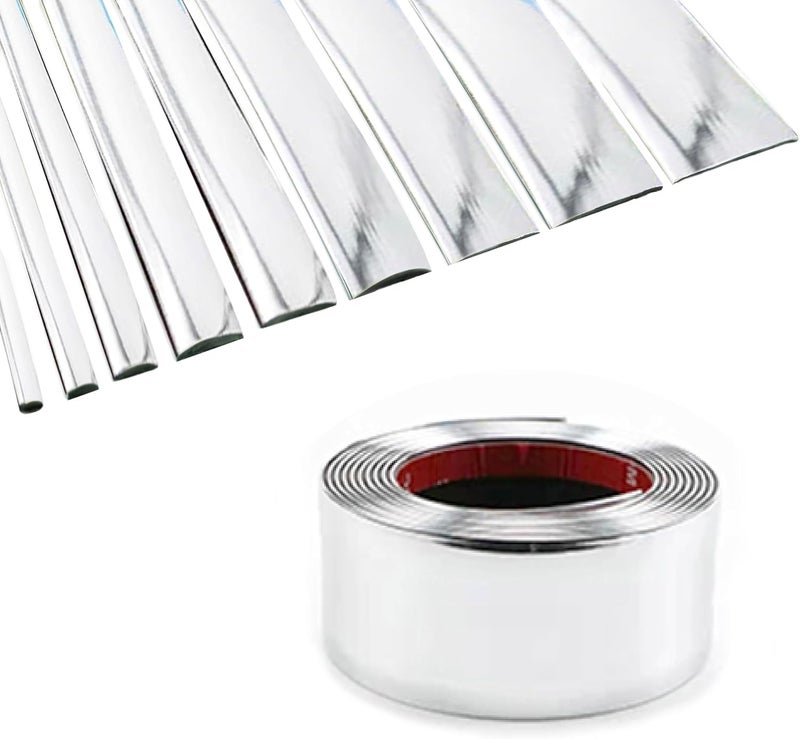 NANSH 16Ft Chrome Silver Extra Thick Auto Molding Trim Universal Bumper Window Door Body Side Decorative Strip Scratch-Proof (Width: 2-3/4inch [70mm]) - Image 1