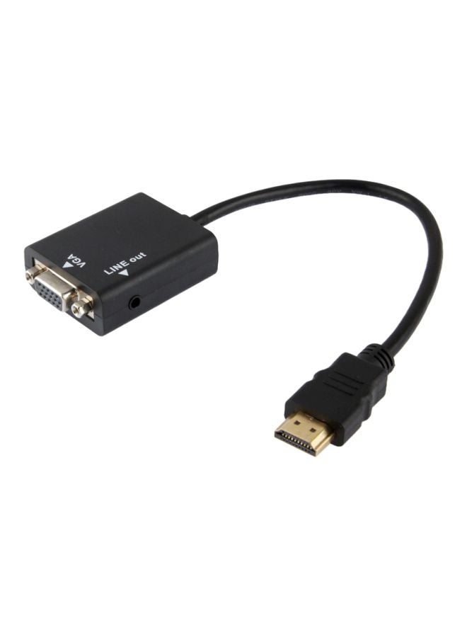 HDMI To VGA Adapter Cable Black - Image 1