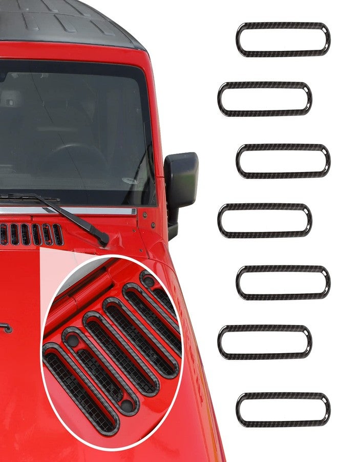 SQQP Carbon Fiber Hood Vent Cover Cowl Panel Vent Cover Trim, ABS Exterior Accessories for 2007-2018 Jeep Wrangler JK JKU 2/4-Door - Image 1