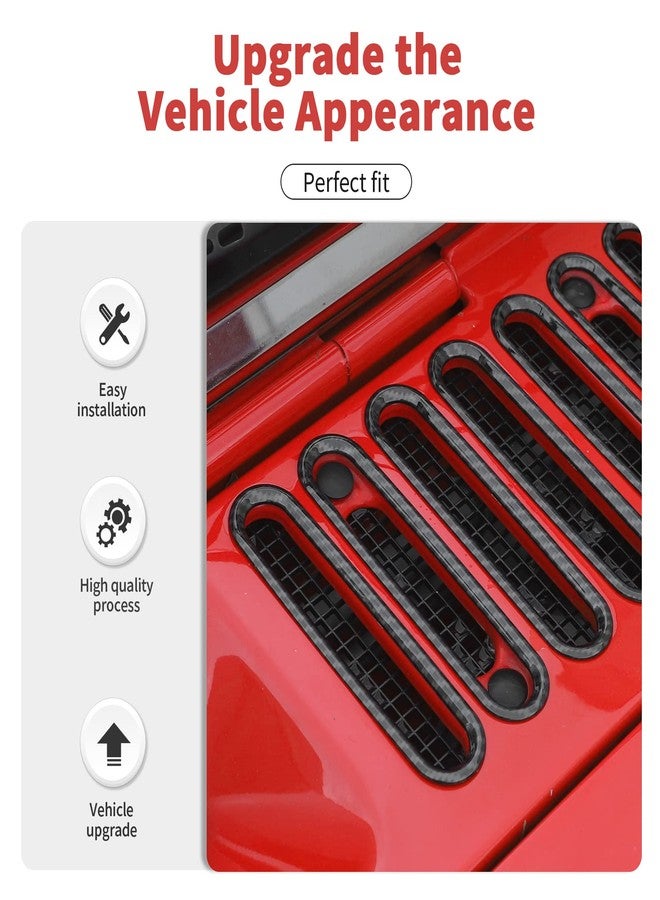 SQQP Carbon Fiber Hood Vent Cover Cowl Panel Vent Cover Trim, ABS Exterior Accessories for 2007-2018 Jeep Wrangler JK JKU 2/4-Door - Image 3