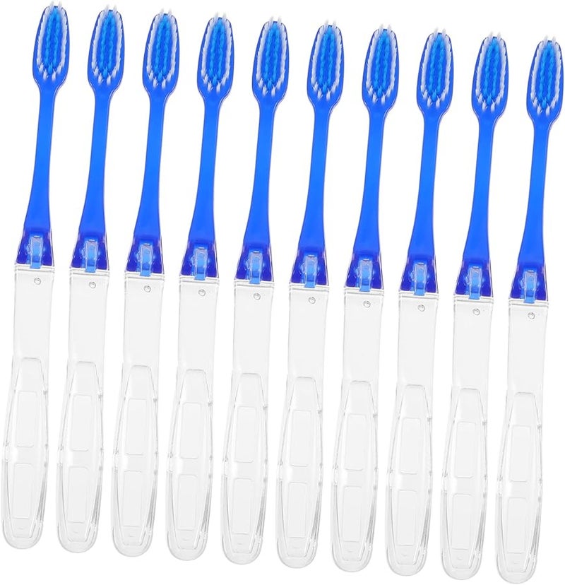 10 حزمة فرشاة أسنان قابلة للطي للسفر مدمجة للتخييم تصميم تنظيف عميق قبضة مريحة - Image 2