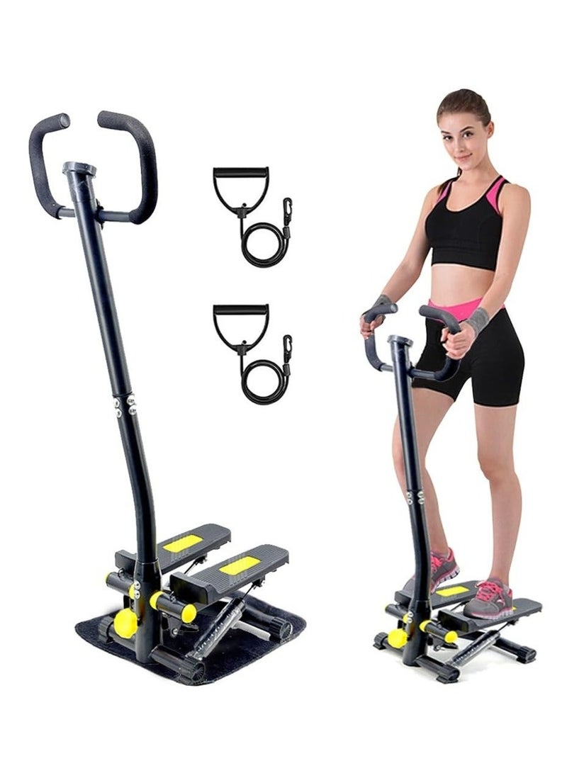والالا جهاز ستيبرز للياقة البدنية مع شاشة عرض هادئة للياقة البدنية مع أشرطة مقاومة وسعة وزن 150 كجم، طريقتان للاستخدام لتدريب الجسم بالكامل - Image 1