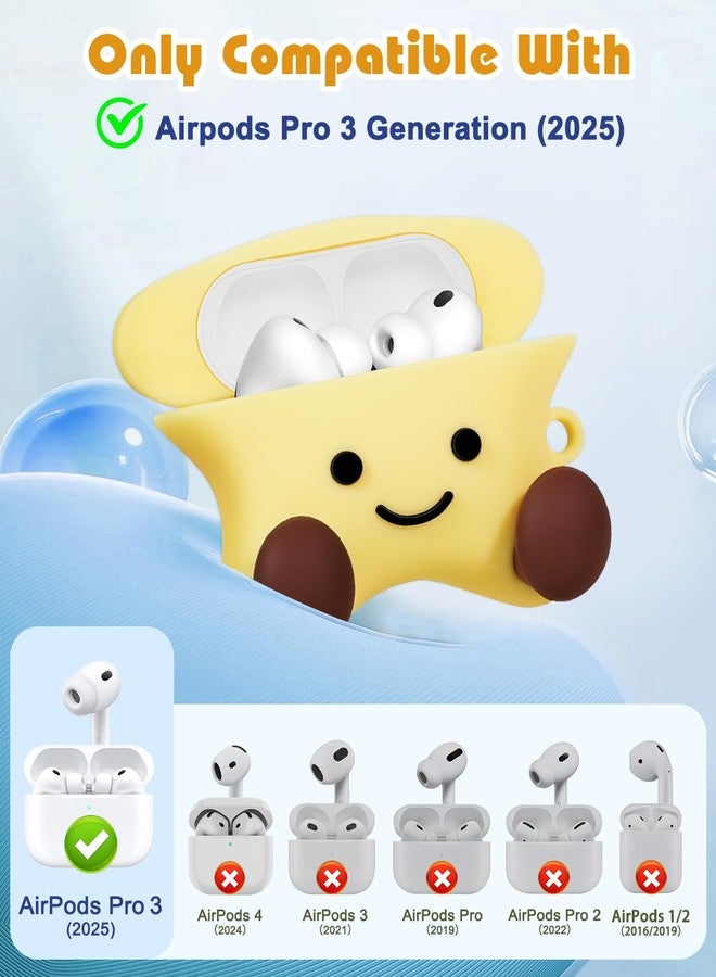 جراب Joyleop لسماعات AirPods Pro 3 - جراب لطيف ومرح بتصميم ثلاثي الأبعاد على شكل نجمة كرتونية، مناسب للنساء والفتيات والأطفال، جراب واقٍ ناعم لسماعات AirPods Pro من الجيل الثالث (2025) مع سلسلة مفاتيح - Image 2