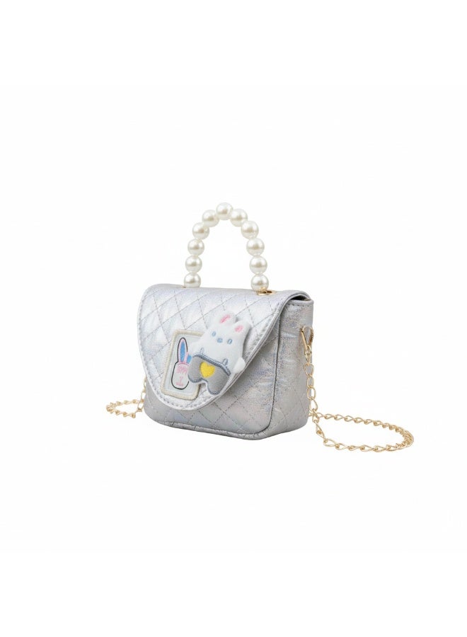 حقيبة الفتيات KANAZ ميني دبل تيدي - تصميم مبطن مع مقبض لؤلؤي أنيق - موديل R3519 ميني دبل تيدي بلون البيج - Image 2