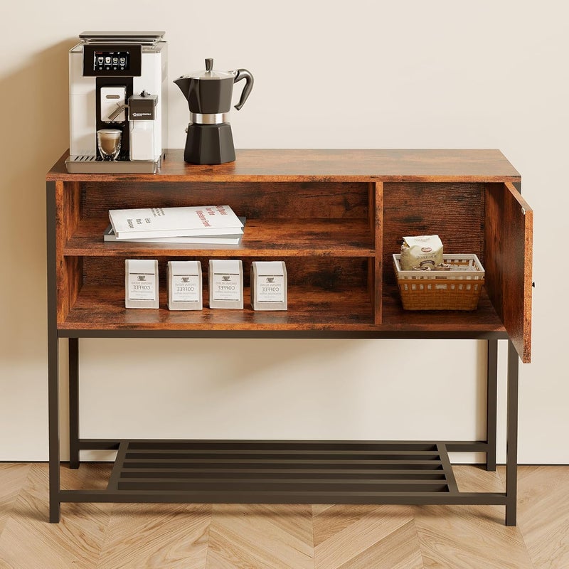Coffee Corner with Storage, Buffet Cabinet Kitchen Sideboard, Console Table for Kitchen Dinning Room Living Room Hallway Entrance 100 * 30 * 80cm (Brown 100 * 30cm) - Image 3