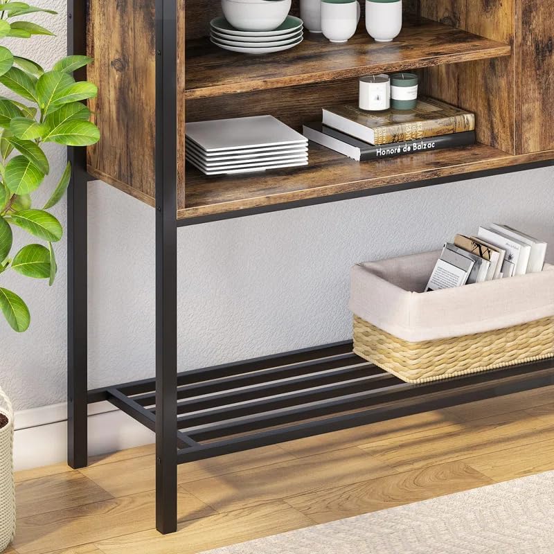 Coffee Corner with Storage, Buffet Cabinet Kitchen Sideboard, Console Table for Kitchen Dinning Room Living Room Hallway Entrance 100 * 30 * 80cm (Brown 100 * 30cm) - Image 5