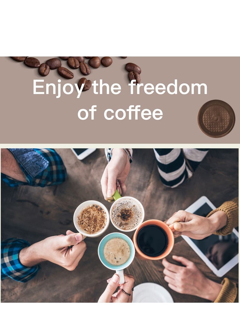 Reusable Vertuo Pods, Refillable Coffee Capsule for Vertuoline & Vertuo Pod, 230ml Coffee Pods Compatible with Nespresso Vertuo Coffee Machine, With 2Pcs Reusable Silicone Lids, Scoop, Brush (5PCS)